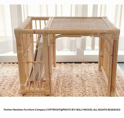 Mesa de Té Cuadrada Estilo Japonés con Almacenamiento Tatami - Image 16