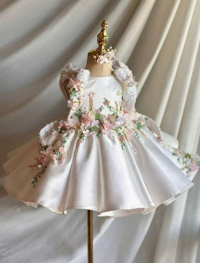 Vestido de Princesa Floral Retro para Cumpleaños Infantil - Image 12