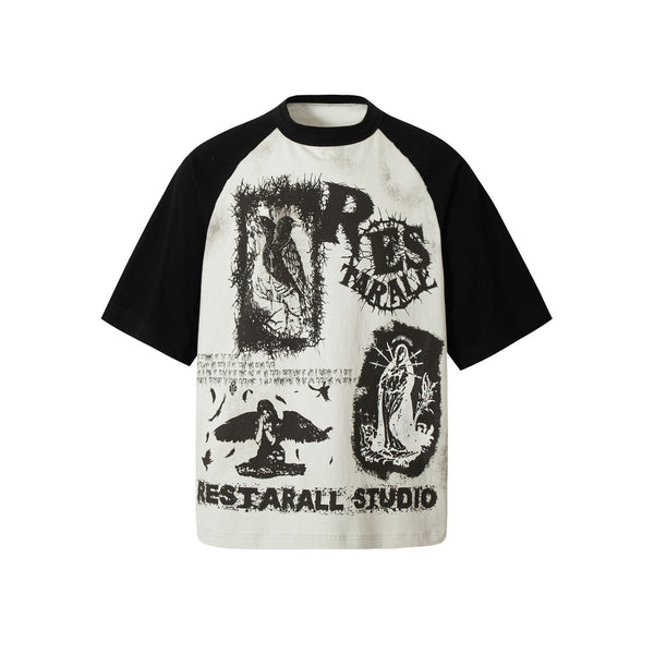 Playera Rock Mujer con Costuras Graffiti Estilo Urbano
