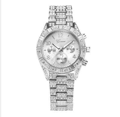 Reloj de Cuarzo Cristal para Mujer - Acero Inoxidable Lujo Geneva Sport - Image 8