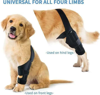Black pet leg brace for dog injury assistance and rehabilitation, featuring adjustable straps and a supportive design. - Image 10