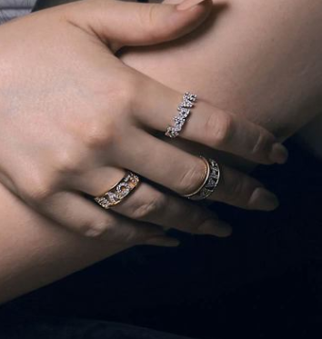 Anillo de Pareja en Plata de Ley con Cristal y Diamante - Image 5