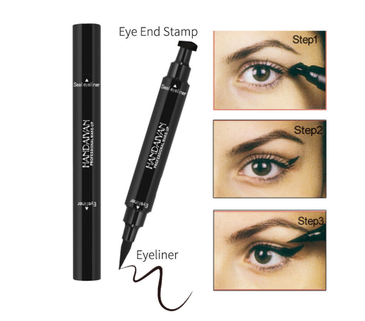 Delineador de Ojos Doble Punta Triangular 2-en-1 Resistente al Agua