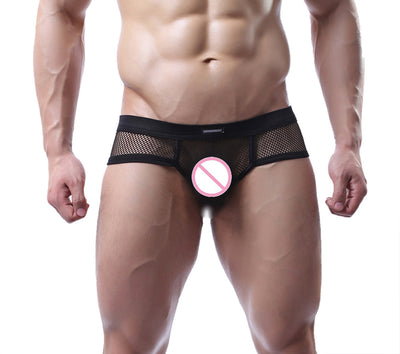 Calzoncillos Tipo Boxer de Malla Europeos y Americanos para Hombre en Talla Grande