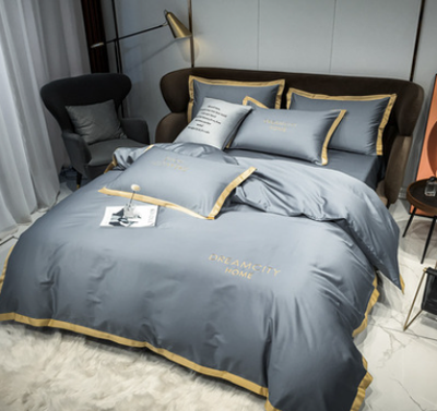 Juego de Cama Matrimonial Bordado Algodón Puro 4 Piezas Ala Ancha - Image 5