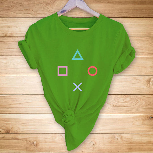 Playera Casual con Estampado de Símbolos Geométricos - Image 4