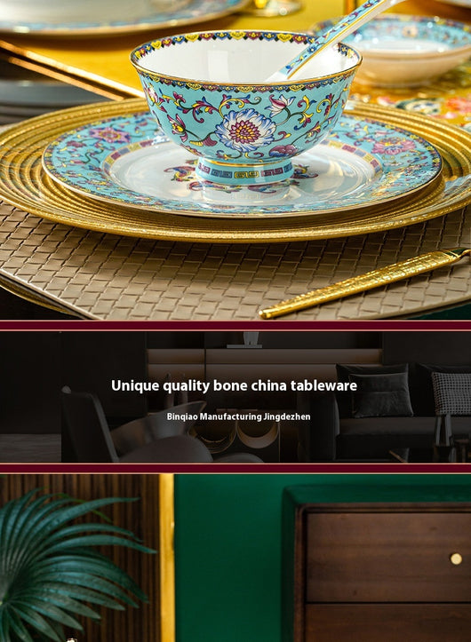 Juego de Vajilla de Porcelana Esmaltada Estilo Hogar - Image 17