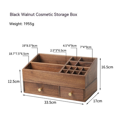 Organizador de Maquillaje en Madera Maciza con Cajones para Brochas y Cosméticos - Image 3