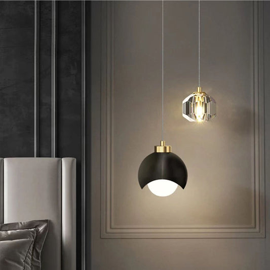Lámpara Colgante de Cristal Dorado Lujo - Diseño Creativo para Dormitorio