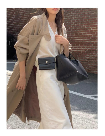 Abrigo Trench Largo Elegante con Cuello de Pie y Corte Slim - Image 11