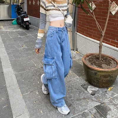 Pantalones Denim Rectos Anchos Estilo Retro para Mujer - Image 4