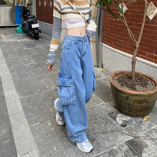 Pantalones Denim Rectos Anchos Estilo Retro para Mujer - Image 4