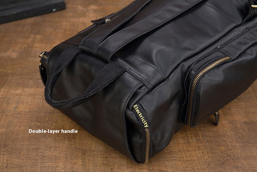 Mochila de Cuero Genuino Estilo Británico Gran Capacidad para Hombre Retro - Image 15