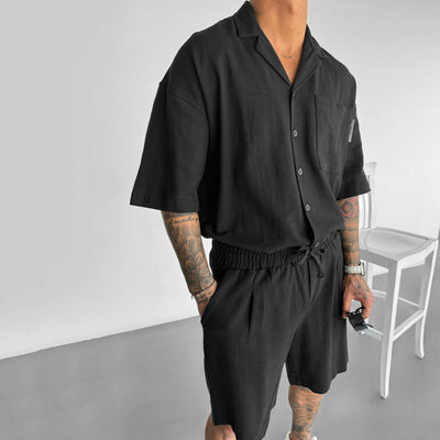 Conjunto Casual Polo con Bolsillo y Shorts Sueltos - Image 8