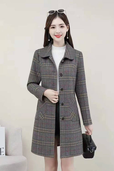 Abrigo de Lana Cuadrillé para Mujer Madura - Colección Otoño - Image 22