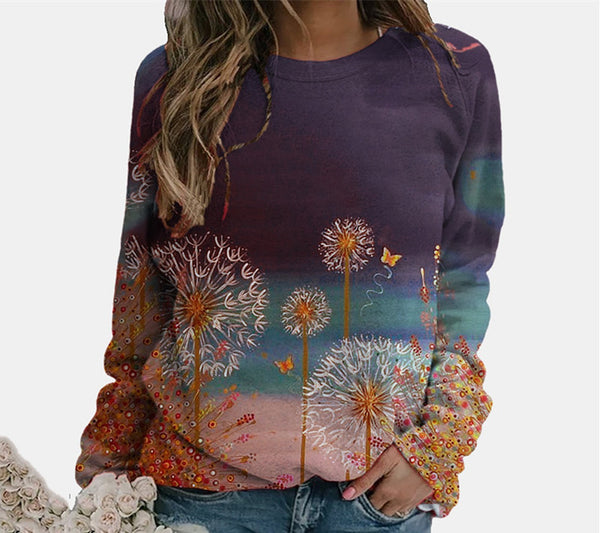 Sudadera Casual de Manga Larga Estampada con Forro Polar