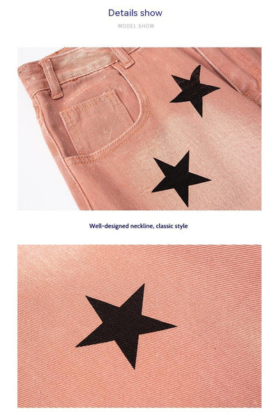 Pantalones Vaqueros Rectos Estilo Retro Americano con Detalles Rotos - Image 7