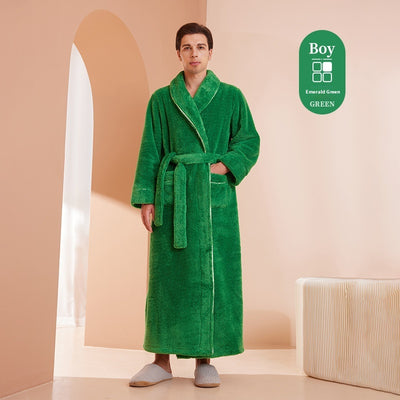 Bata de Invierno en Terciopelo Algodón para Parejas - Pijama Largo Talla Grande Lujo Ligero - Image 21