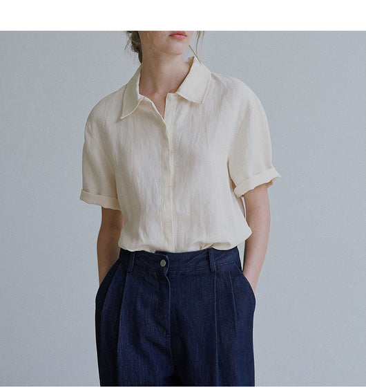 Camisa de Lino Puro con Textura Francesa para Mujer - Image 19