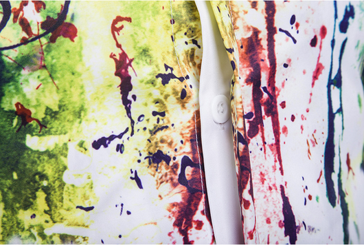 Camisa Urbana Hombre Manga Larga Diseño Splash Paint Ajuste Perfecto - Image 3