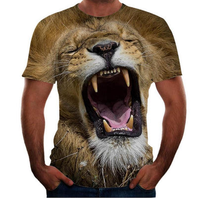 Camiseta Estampado Animal 3D para Hombre - Manga Corta - Image 9
