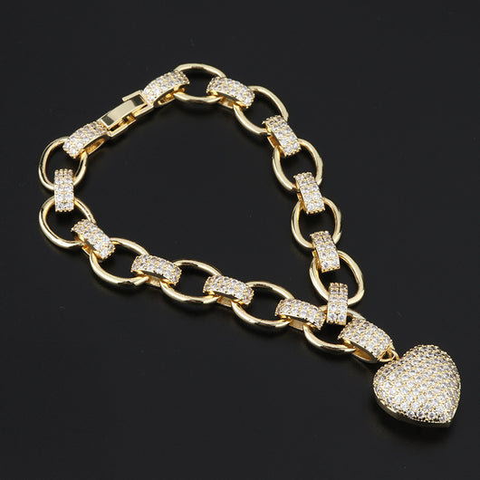 Conjunto de Collar y Pulsera Corazón con Micro Incrustaciones - Image 7