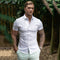 Camisa Musculada con Cuello Alzado y Mangas Cortas