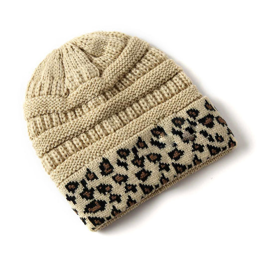 Gorro Tejido para Mujer Estampado Leopardo - Abrigo Cálido para Invierno - Image 17