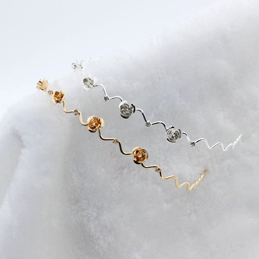 Diadema Metálica con Orejas de Gato, Mariposa y Rosa para Mujer - Image 8