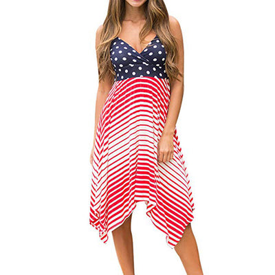 Vestido de Tirantes Estampado Patriótico para Mujer - Image 3