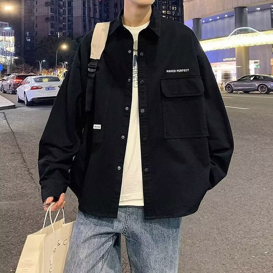Cardigan Oversized Suelto de Manga Larga para Hombre