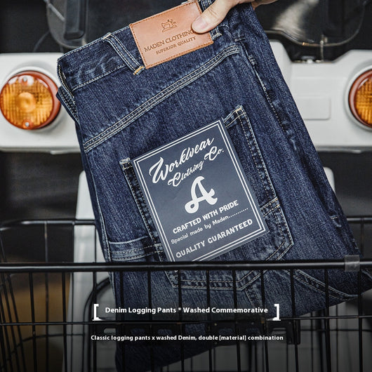 Pantalones Vaqueros Madden Workwear Retro Americano Blanco para Trabajo - Image 7