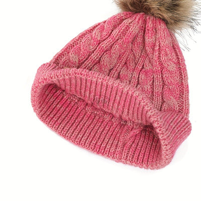 Conjunto Infantil de Gorro, Bufanda y Guantes Tejidos con Pompones - Image 40