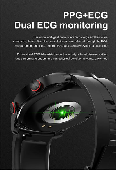 Reloj Inteligente ECG con Llamadas Bluetooth y Correa de Acero Inoxidable - Image 21