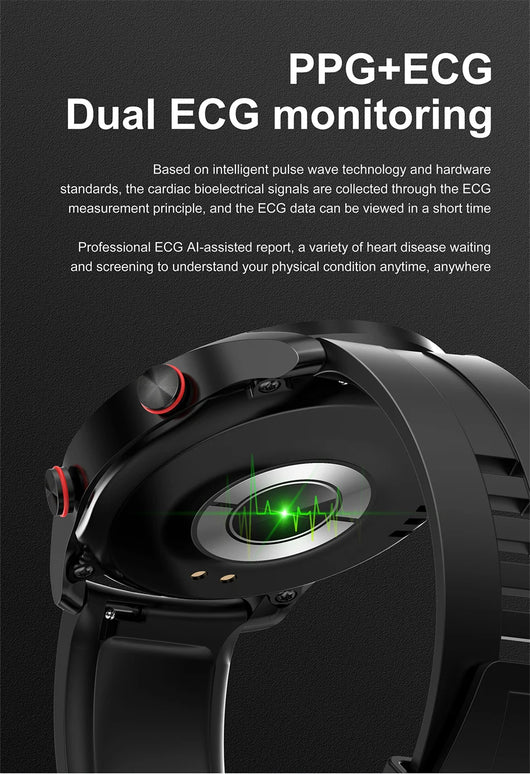 Reloj Inteligente ECG con Llamadas Bluetooth y Correa de Acero Inoxidable - Image 21