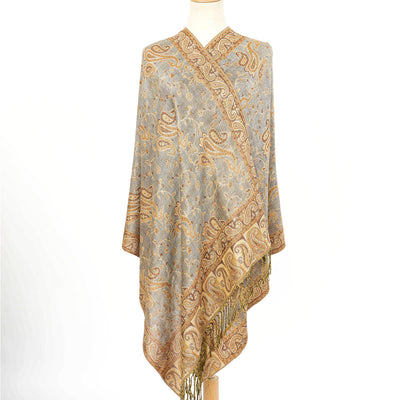 Bufanda Jacquard de Cachemira Suave con Borlas de Cashew - Image 26