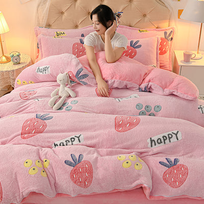 Juego de Sábanas y Edredón Doble Cara Terciopelo Coral - Bedding Premium - Image 7