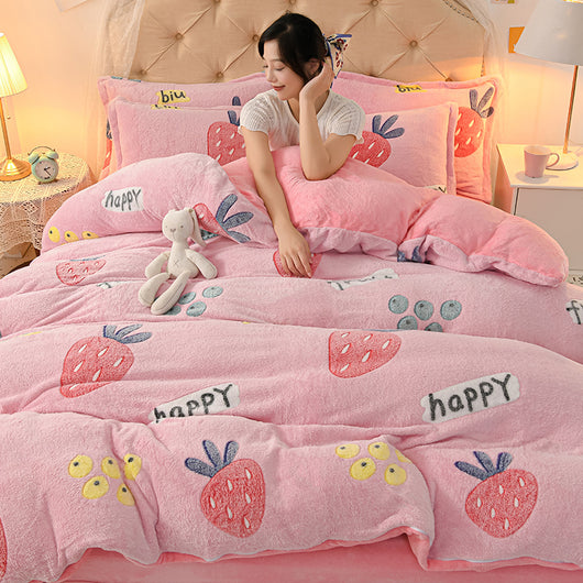 Juego de Sábanas y Edredón Doble Cara Terciopelo Coral - Bedding Premium - Image 7