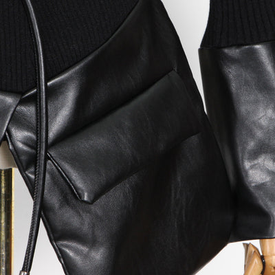 Suéter de Cuero con Costuras en Contraste para Mujer - Image 10