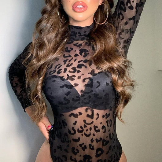 Body de Malla Leopardo Negro - Image 20
