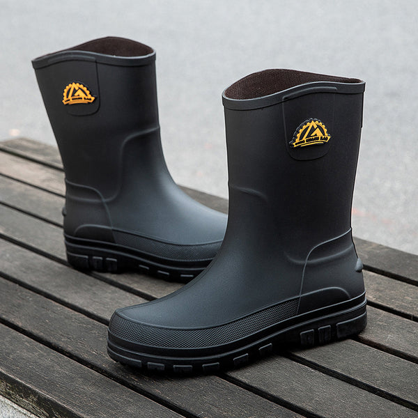 Botas de Lluvia Impermeables para Hombre con Tubo Medio y Suela Antideslizante