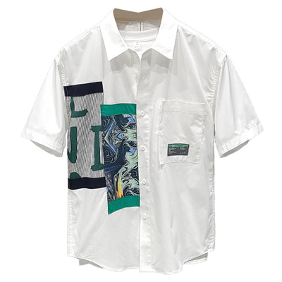 Camisa Colorblock de Manga Corta con Bolsillo para Hombre - Image 3