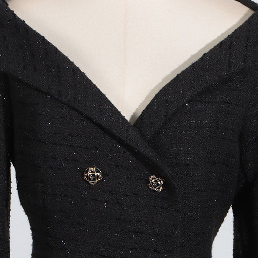 Vestido Elegante Hombros Descubiertos con Manga Larga y Cintura Ajustada - Image 22