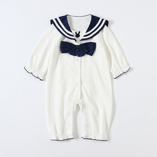 Enterizo Elegante con Cuello para Niña - Azul Marino - Image 6