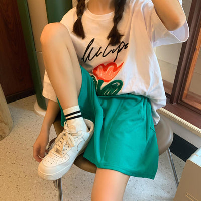 Shorts de Cintura Alta Algodón Pierna Ancha para Mujer - Image 10
