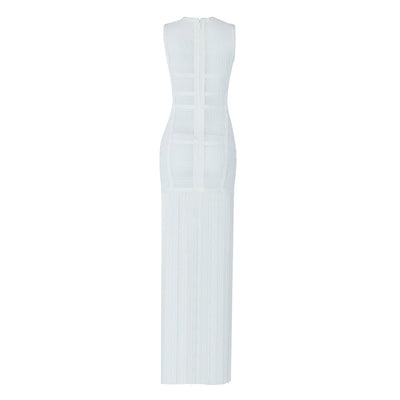 Vestido de Malla Transparente Midi con Flecos - Image 11
