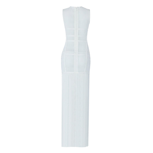Vestido de Malla Transparente Midi con Flecos - Image 11