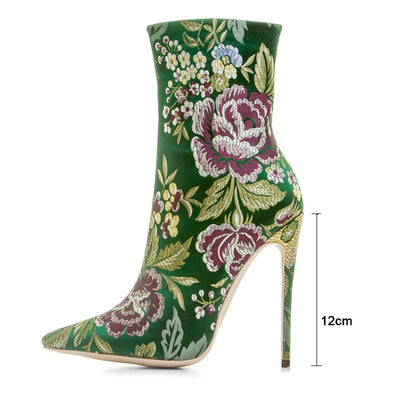 Botines de Tacón Alto Satinado con Punta Afilada - Colección Otoño Invierno - Image 2