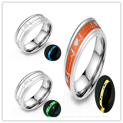 Anillo de Pareja Fibra de Carbono con Luz Luminosa - Image 3