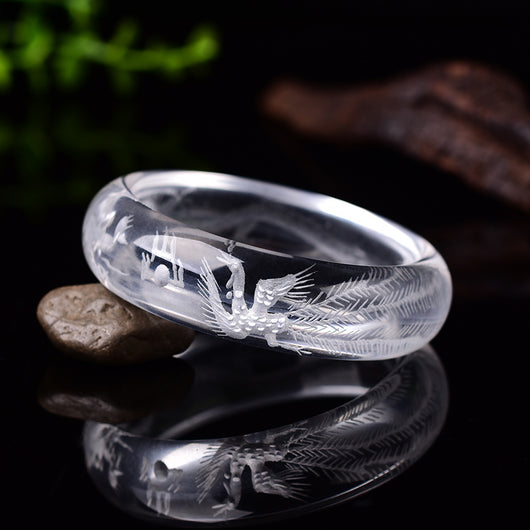 Pulsera de Cristal Natural Dragón y Fénix para Mujer - Image 4